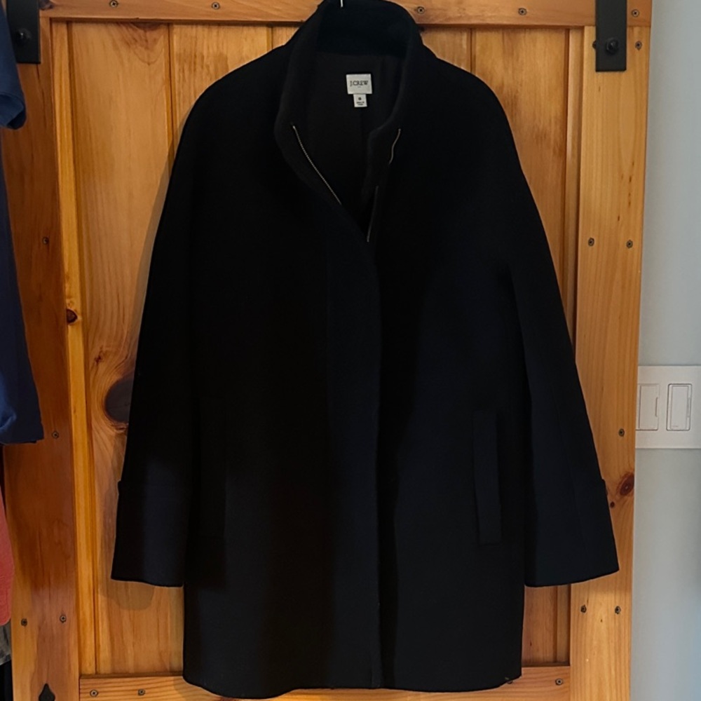 J. Crew Classic Black Wool Coat